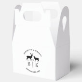 Paar naam Deer Monogram Rustic Land Weddenschap Bedankdoosjes (Open)