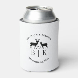 Paar naam Deer Monogram Rustic Land Weddenschap Blikjeskoeler