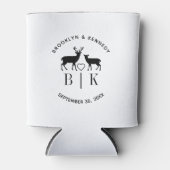 Paar naam Deer Monogram Rustic Land Weddenschap Blikjeskoeler (Voorkant)