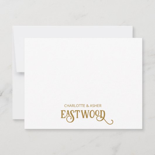 Paar Naam Gouden Nota Kaart Notitiekaartje (Voorkant)