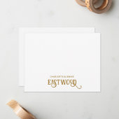 Paar Naam Gouden Nota Kaart Notitiekaartje (Voorkant / Achterkant in situ)