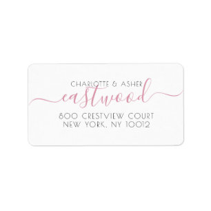 Paar Naam Groene bruiloft Monogram Retouradres Etiket