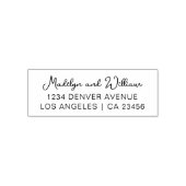 Paar Naam Modern Huwelijksadres Script Zelfinktende Stempel (Design)