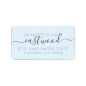 Paar naam Monogram Blauw retouradres Etiket (Voorkant)