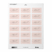 Paar naam Monogram Roze Retouradres Etiket (Full Sheet)