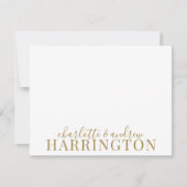 Paar naam Weddenschap Gold Monogram Notitiekaartje (Voorkant)