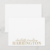 Paar naam Weddenschap Gold Monogram Notitiekaartje (Voorkant / Achterkant)