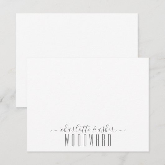 Paar naam Weddenschap Monogram Art Deco Typografie Notitiekaartje (Voorkant / Achterkant)
