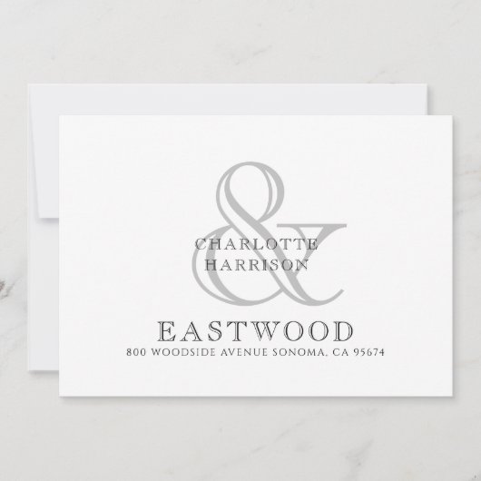 Paar naam Weddenschap Monogram Notitiekaartje (Voorkant)