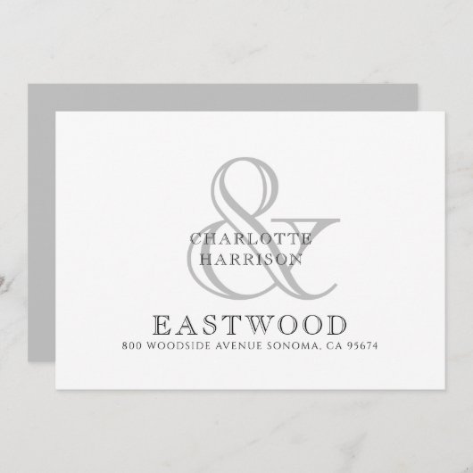 Paar naam Weddenschap Monogram Notitiekaartje (Voorkant / Achterkant)