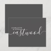 Paar naam Weddenschap Monogram zwarte noot Kaart Notitiekaartje (Voorkant / Achterkant)