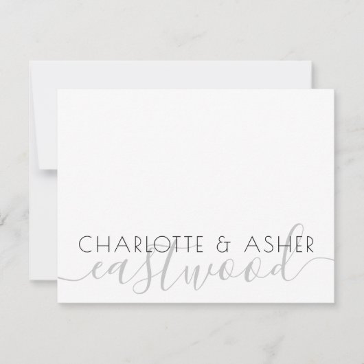 Paar naam WeduwMonogram Notitiekaart Notitiekaartje (Voorkant)