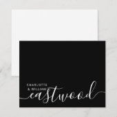 Paar naam WeduwMonogram Notitiekaart Notitiekaartje (Voorkant / Achterkant)