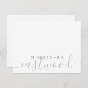 Paar naam WeduwMonogram Notitiekaart Notitiekaartje