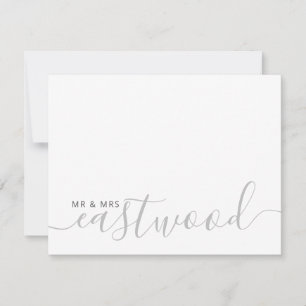 Paar naam WeduwMonogram Notitiekaart Notitiekaartje