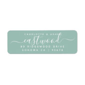 Paar naam wit op blauw etiket (Voorkant)