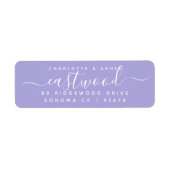 Paar naam wit op lavendel etiket (Voorkant)