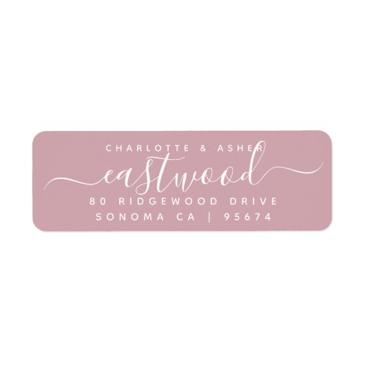 Paar naam wit op stoffige roze etiket (Voorkant)