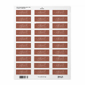 Paar naam wit op terracotta etiket (Full Sheet)