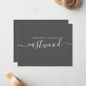 Paar naam wit op zwart notitiekaartje (Voorkant / Achterkant in situ)