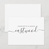 Paar naam zwart op witte Kaart Notitiekaartje (Voorkant / Achterkant)