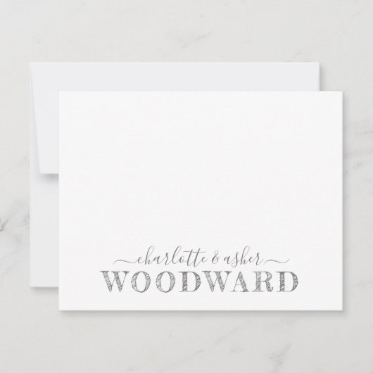 Paar Name Wedding Monogram Art Deco Typografie N Notitiekaartje (Voorkant)