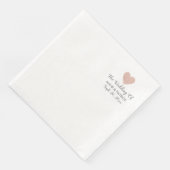 Paar Namen Bright Roos Hart Liefde Bruiloft Servet (Hoek)