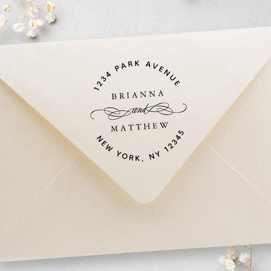 Paar Namen Bruiloft Retouradres Rubberstempel