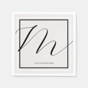 Paar namen Elegant monogram Servet