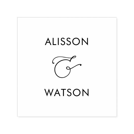 Paar Namen en Ampersand Zelfinktende Stempel (Design)
