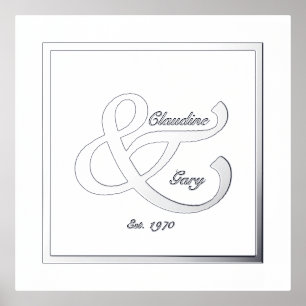 Paar Namen en datum Folie Afdrukken Poster