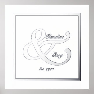 Paar Namen en datum Folie Afdrukken Poster