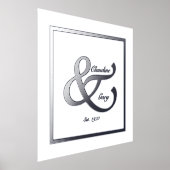 Paar Namen en datum Folie Afdrukken Poster (Laagn)