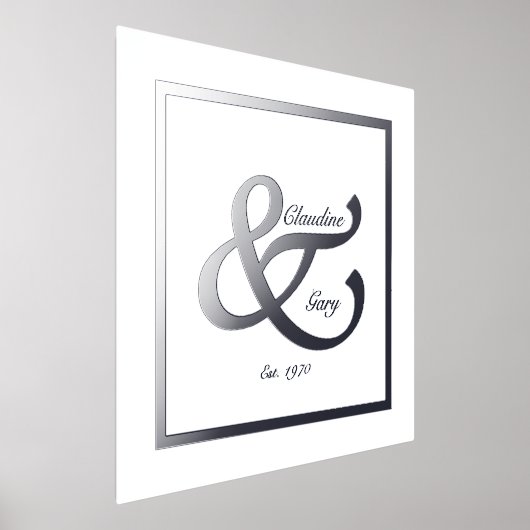 Paar Namen en datum Folie Afdrukken Poster (Laagn)