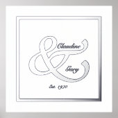 Paar Namen en datum Folie Afdrukken Poster (Voorkant)