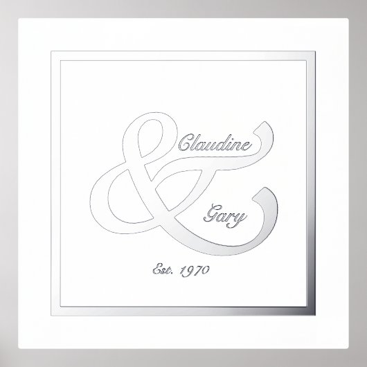 Paar Namen en datum Folie Afdrukken Poster (Voorkant)