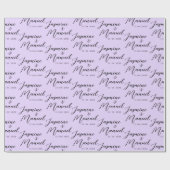 Paar Namen Gift Violet Wrapping Papier Bruiloft (Vlak)