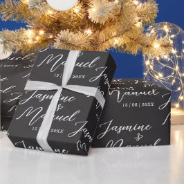 Paar Namen Gift Wrapping Papier Bruiloft