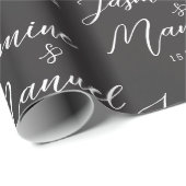 Paar Namen Gift Wrapping Papier Bruiloft (Rol Hoek)