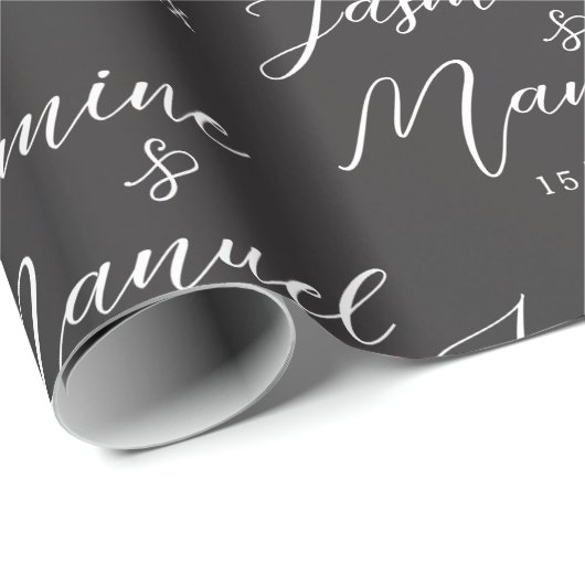 Paar Namen Gift Wrapping Papier Bruiloft (Rol Hoek)