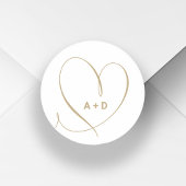 Paar namen initialen liefde hart ronde sticker