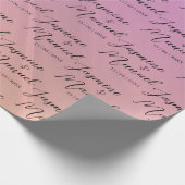 Paar Namen Roze Gift Wrapping Papier Bruiloft (Hoek)