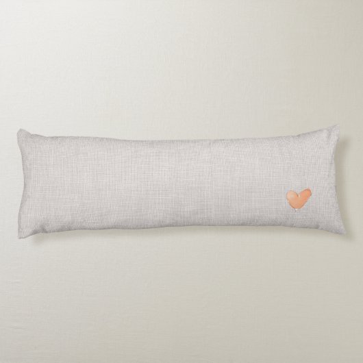 Paar NAMEN Sinaasappel Waterverf Hart Linnen Liefd Lichaamskussen (Achterkant)