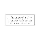 Paar Namen Trouwring Retouradres Rubberstempel (Afrduk)