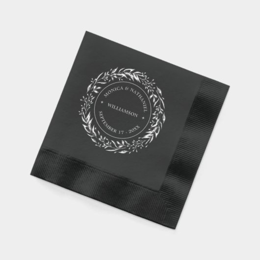 Paar Namen Vastgesteld Datum Jaar Goud Folie Servetten (Links)