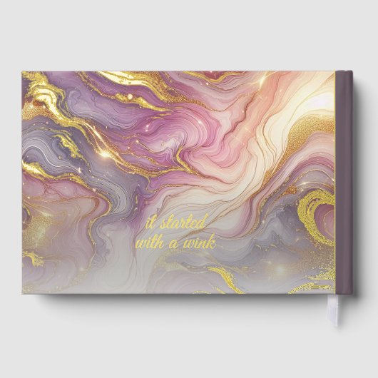 Paar Namen Vastgesteld Datum Jaar Goud Gastenboek (Achterkant)