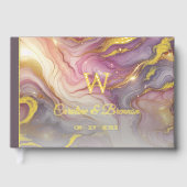 Paar Namen Vastgesteld Datum Jaar Goud Gastenboek (Voorkant)