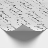 Paar Namen Wit Gift Wrapping Papier Bruiloft (Hoek)