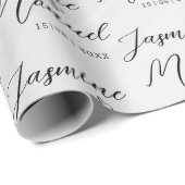 Paar Namen Wit Gift Wrapping Papier Bruiloft (Rol Hoek)