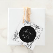 Paar Names Modern Floral Wedding Favor Labels (In situ)